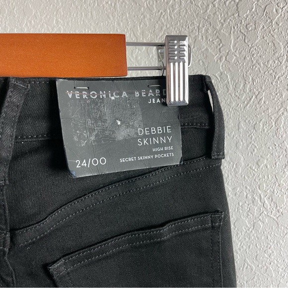 NWT Veronica Beard Debby Skinny Button Fly Jean Size 24 in Onyx - Picture 9 of 16